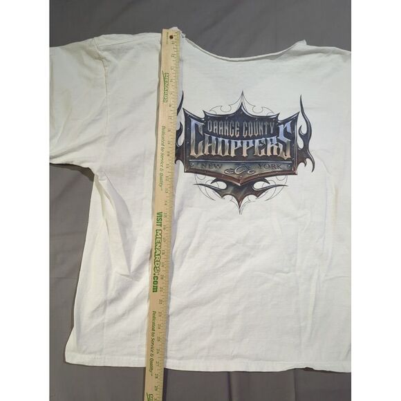 VTG Orange County Choppers New York Mens White Graphic Shirt Logo Size 2XL - Picture 5 of 6